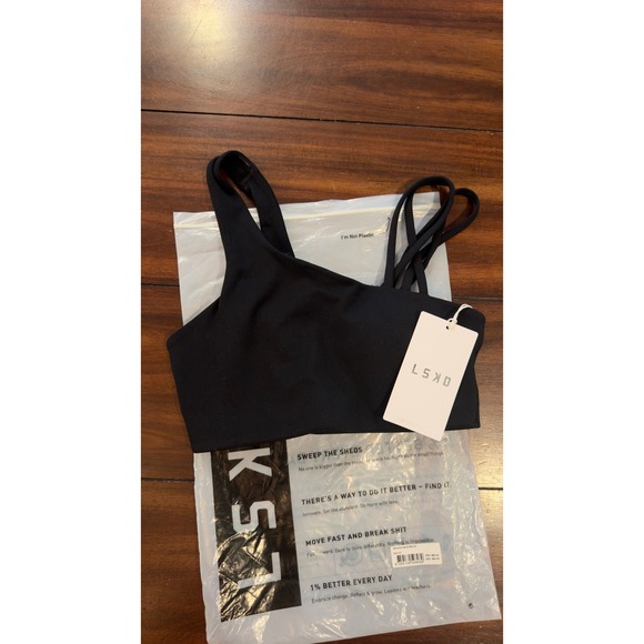 Lskd Other - LSKD Galvanise Sports Bra 2.0 Black Asymmetric Strappy Back Women's XS New NWT